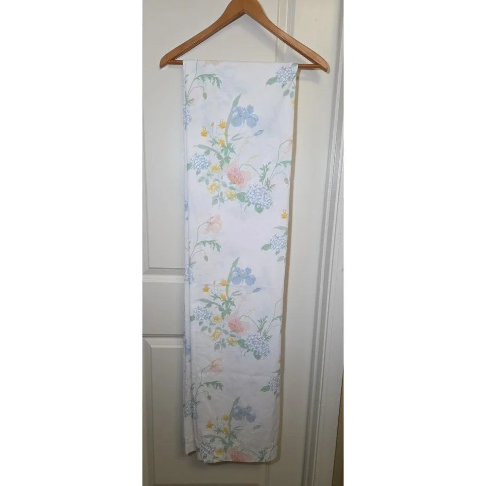 Vintage 1970s Springmaid Wondercale Floral Iris Double Sheet Set Flat Fitted‎